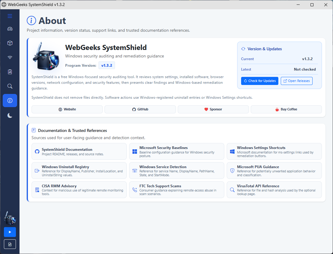 Apps and programs page